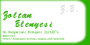 zoltan blenyesi business card